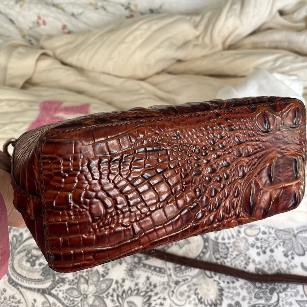 Brahmin Rich Brown Croc-Embossed Crossbody Bag - Picture 7 of 7